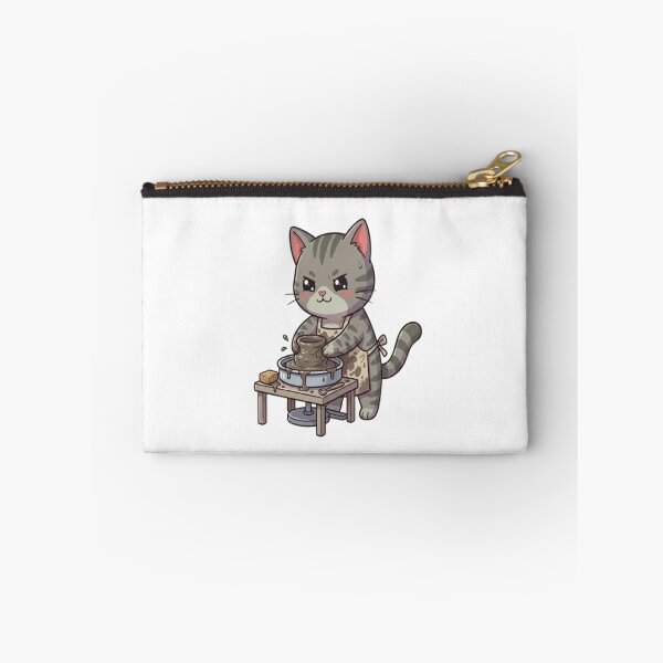 Item preview, Cute Grey Cat Pottery Artist designed and sold by Ella_Sketch.