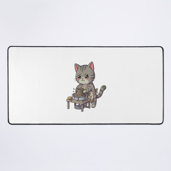 Item preview, Cute Grey Cat Pottery Artist designed and sold by Ella_Sketch.
