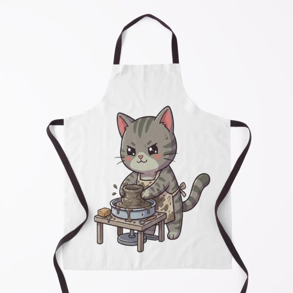 Item preview, Cute Grey Cat Pottery Artist designed and sold by Ella_Sketch.