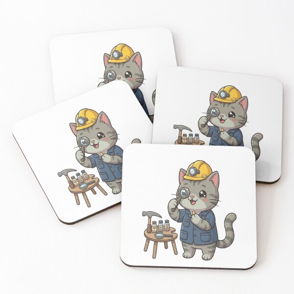 Item preview, Cute Grey Cat Geologist Scientist designed and sold by Ella_Sketch.
