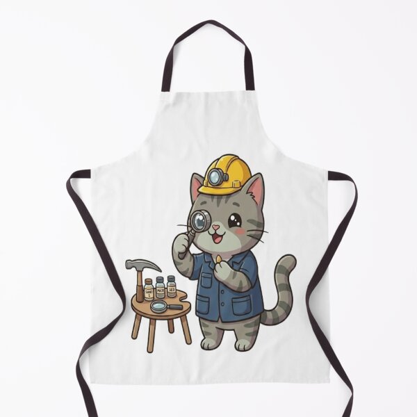 Item preview, Cute Grey Cat Geologist Scientist designed and sold by Ella_Sketch.