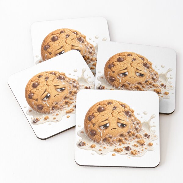 Item preview, Sad Chocolate Chip Cookie Splashing in Milk designed and sold by jgvisualarts.