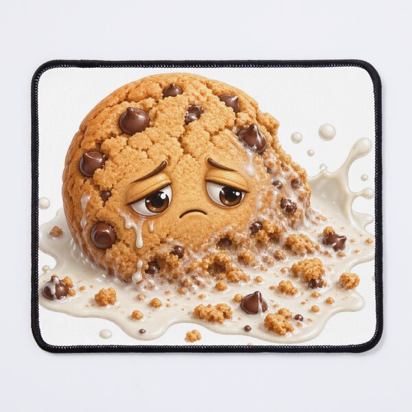 Item preview, Sad Chocolate Chip Cookie Splashing in Milk designed and sold by jgvisualarts.