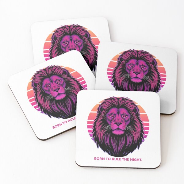 Item preview, Born To Rule The Night Neon Lion Retrowave Art Print designed and sold by Sky-bully.