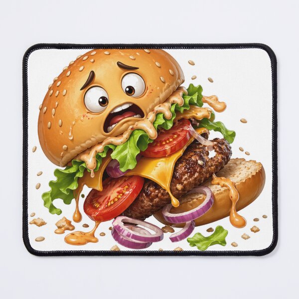 Item preview, Scared Burger Cartoon Character designed and sold by jgvisualarts.