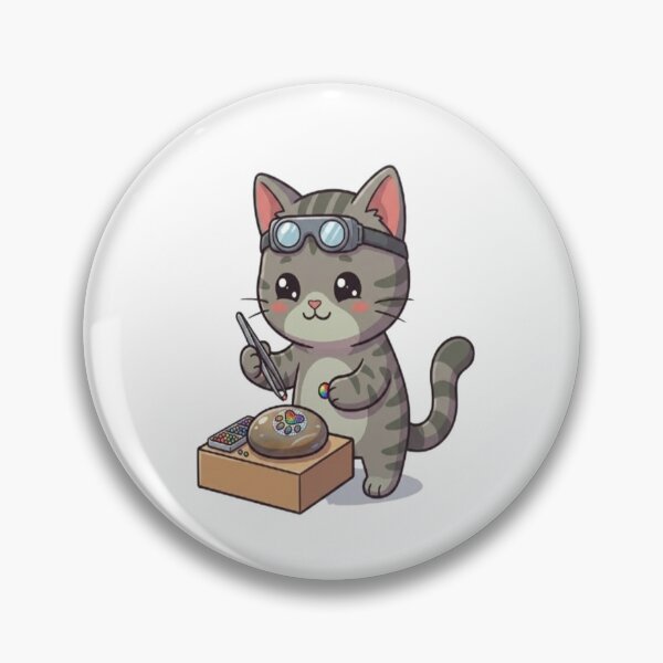 Item preview, Cute Grey Cat Jewelry Artisan designed and sold by Ella_Sketch.