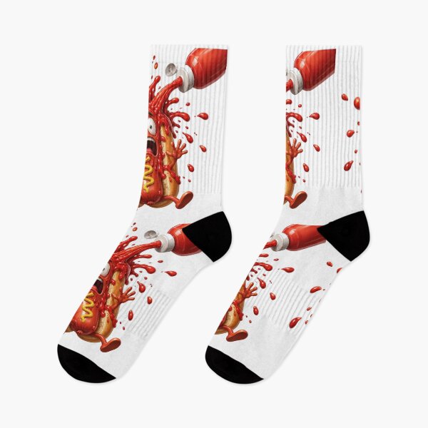 Item preview, Ketchup Splat Hot Dog Cartoon designed and sold by jgvisualarts.