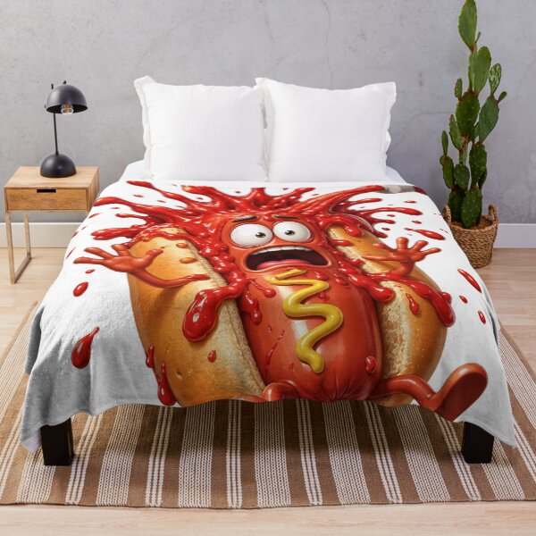Item preview, Ketchup Splat Hot Dog Cartoon designed and sold by jgvisualarts.