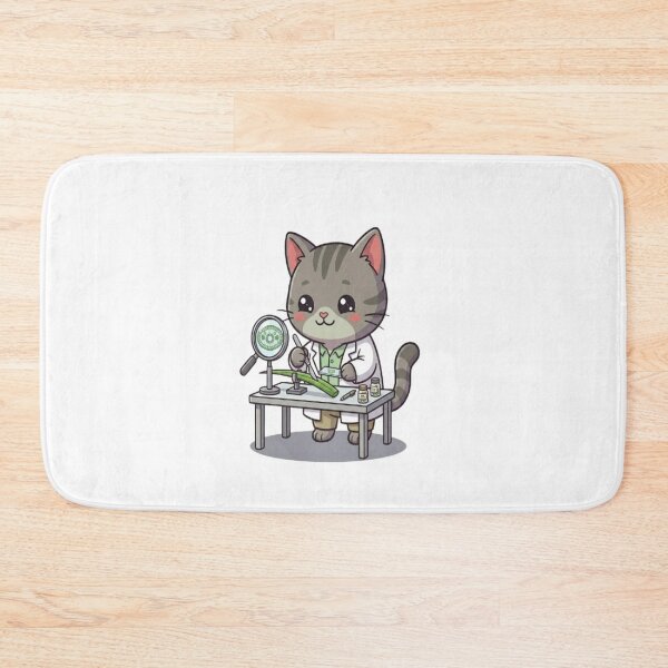 Item preview, Cute Grey Cat Scientist Botanist designed and sold by Ella_Sketch.
