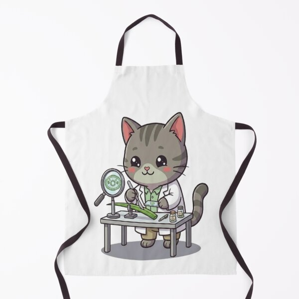 Item preview, Cute Grey Cat Scientist Botanist designed and sold by Ella_Sketch.