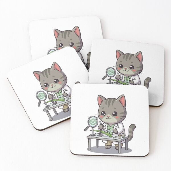 Item preview, Cute Grey Cat Scientist Botanist designed and sold by Ella_Sketch.