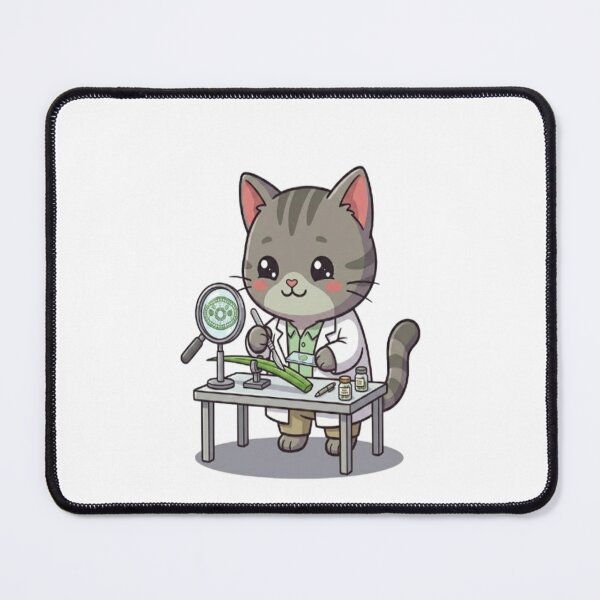Item preview, Cute Grey Cat Scientist Botanist designed and sold by Ella_Sketch.