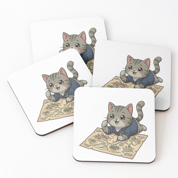 Item preview, Cute Grey Cat Cartographer Map designed and sold by Ella_Sketch.