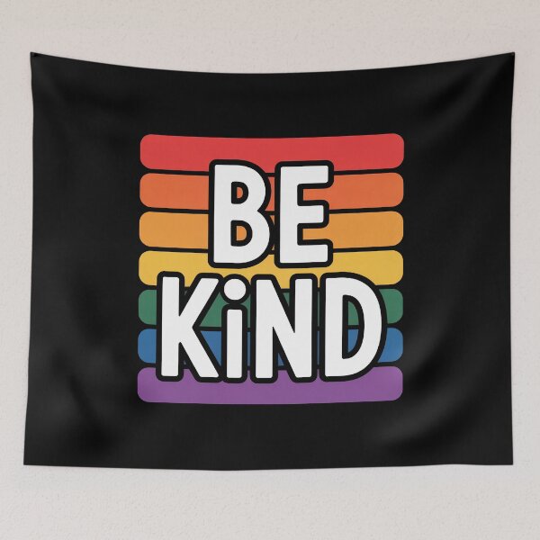 Item preview, Be Kind LGBTQ+ Rainbow Pride Kindness Quote designed and sold by Say It With Ink.