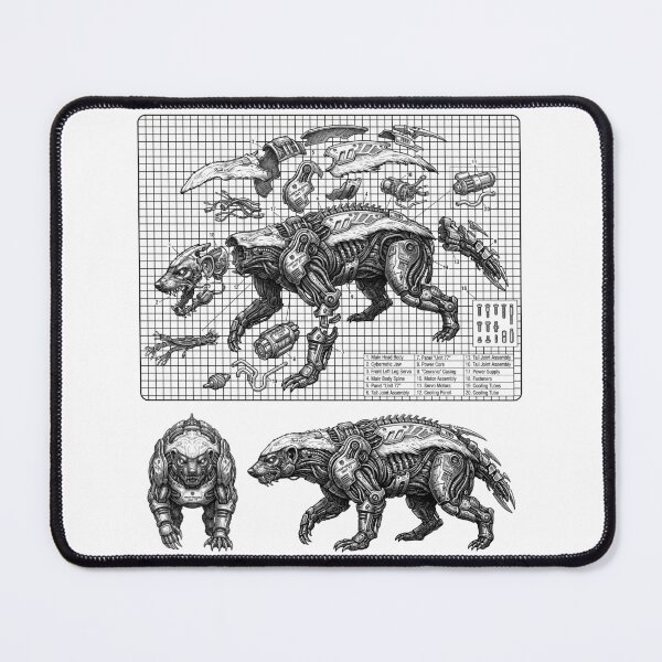 Item preview, Cybernetic Honey badger designed and sold by krabbaraban.