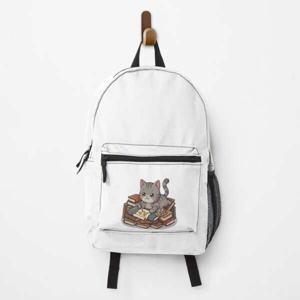 Item preview, Cute Grey Cat Book Calligrapher designed and sold by Ella_Sketch.
