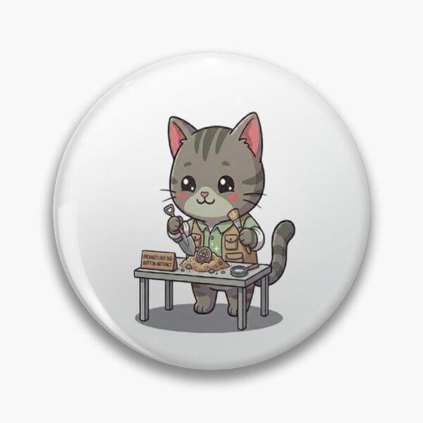 Item preview, Cute Grey Cat Archaeologist Dig designed and sold by Ella_Sketch.