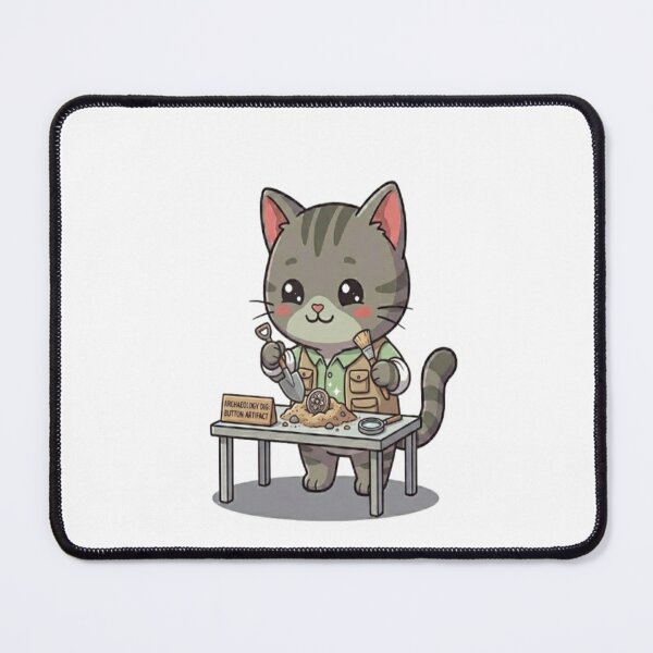 Item preview, Cute Grey Cat Archaeologist Dig designed and sold by Ella_Sketch.