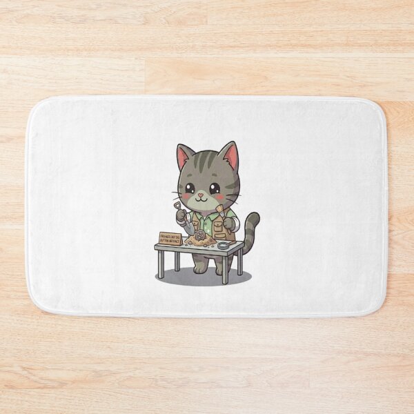 Item preview, Cute Grey Cat Archaeologist Dig designed and sold by Ella_Sketch.