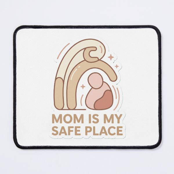 Item preview, Minimalist Mother & Child Safe Place Sticker – “Mom Is My Safe Place” Geometric Line Art designed and sold by Prism-Bubble.