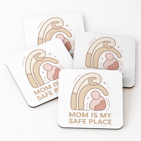 Item preview, Minimalist Mother & Child Safe Place Sticker – “Mom Is My Safe Place” Geometric Line Art designed and sold by Prism-Bubble.