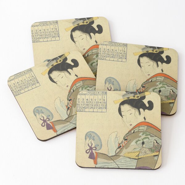 Item preview, 1910 Vintage Japanese Poster with a Kimono Woman – Ukiyo-e Art Print designed and sold by Ukiyoe Spirit.