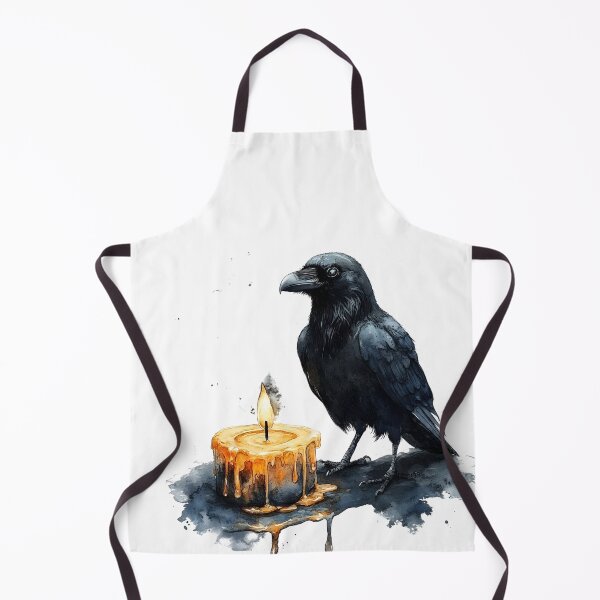 Item preview, Gothic Raven and Candlelight Watercolor Illustration designed and sold by HUTEND.