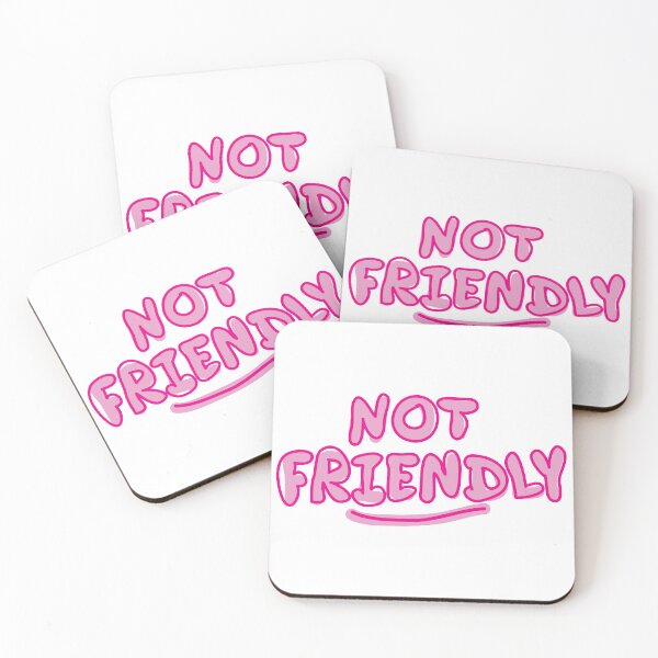 Item preview, Not friendly pink typography funny quote designed and sold by fluffyfamcraft.