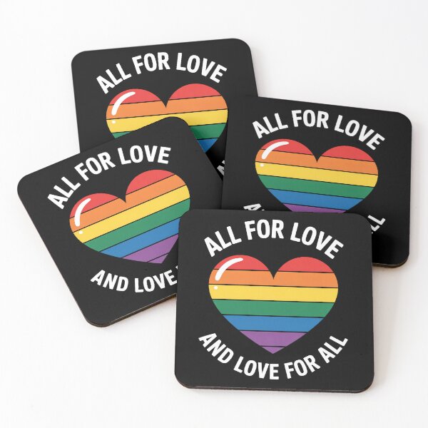 Item preview, All For Love And Love For All LGBTQ+ Pride Rainbow Heart designed and sold by Say It With Ink.