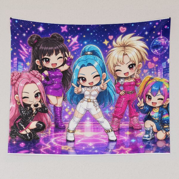 Item preview, Éthos Chibi Anime Girl Group – Kawaii Idol Characters by Kikabum designed and sold by KIKABUM.