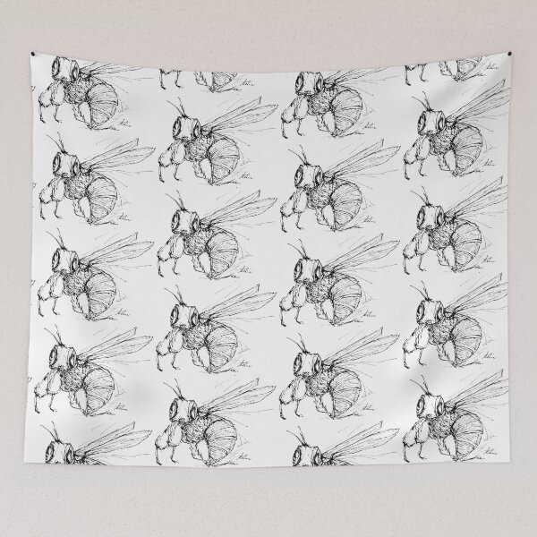 Item preview, Detailed Bee Line Art – Nature Illustration designed and sold by ArtwithKellie.