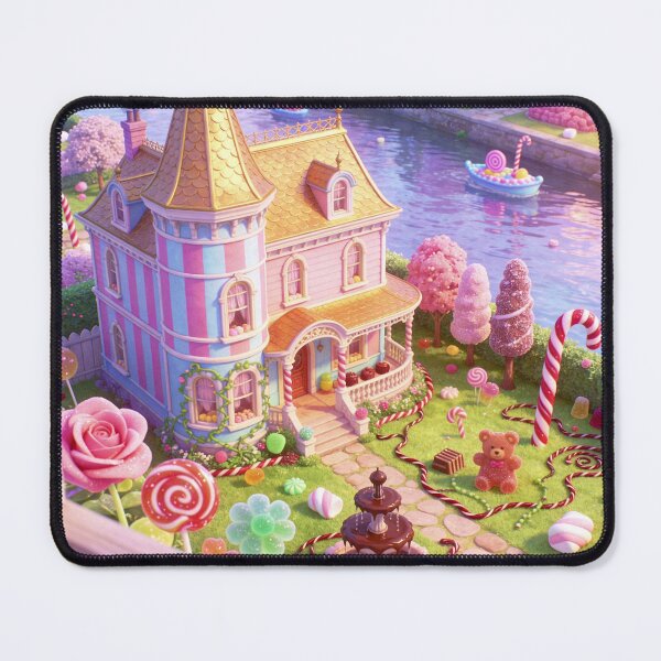 Item preview, Whimsical Candy Flower Village, Cute Pastel Sweets Landscape Artwork designed and sold by BlareBlare.