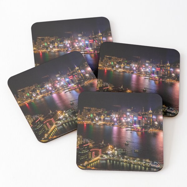 Item preview, Hong Kong Night Skyline from ICC – Aerial Victoria Harbour – Skyscraper Lights designed and sold by Ross.A.Campbell.