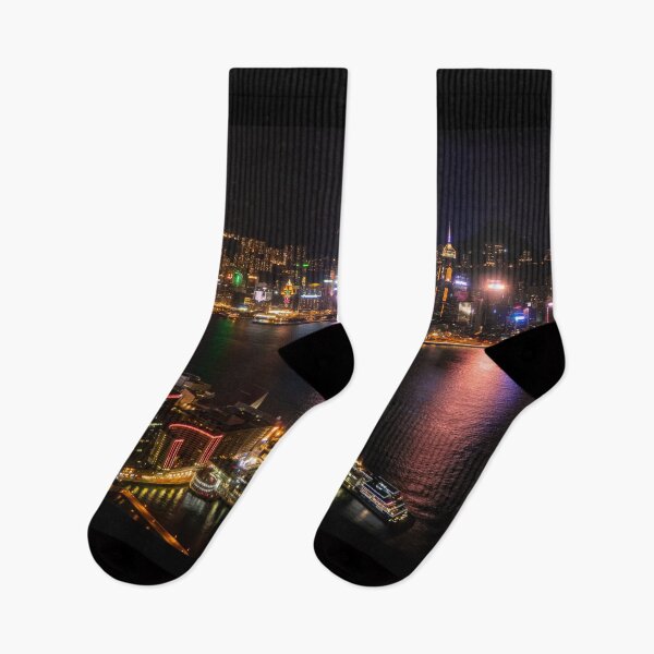 Item preview, Hong Kong Night Skyline from ICC – Aerial Victoria Harbour – Skyscraper Lights designed and sold by Ross.A.Campbell.