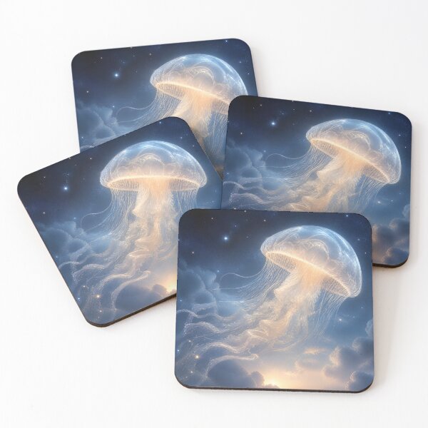 Item preview, Ethereal Core Celestial Jellyfish in Icy Blue Pastel designed and sold by Glitchart66.