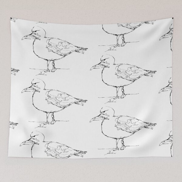 Item preview, Seagull Line Art – Coastal Bird Illustration designed and sold by ArtwithKellie.