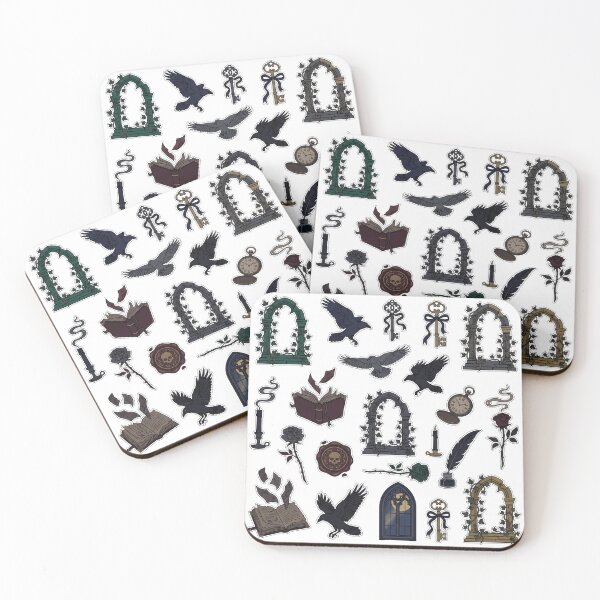 Item preview, Dark Academia Gothic Elements Vintage Witchy Aesthetic Raven, Keys, Books & Floral Illustration Set designed and sold by VineVibe16Studio.