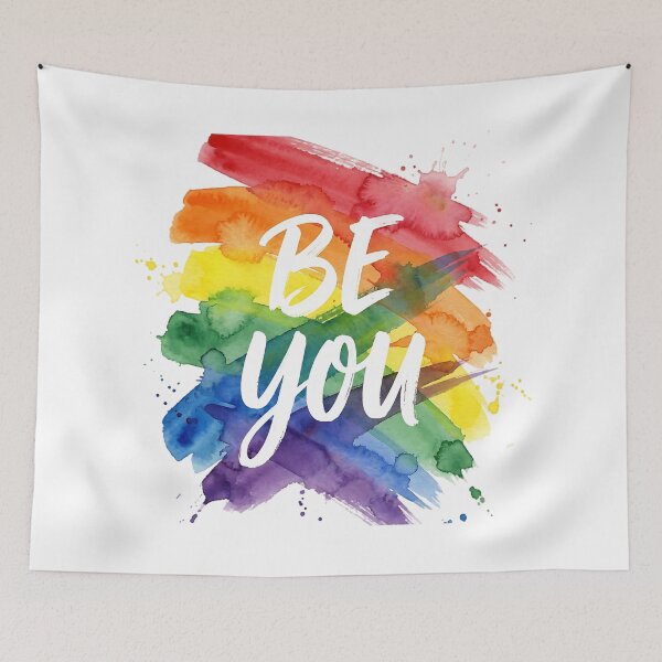 Item preview, Be You Rainbow Watercolor Motivational Art designed and sold by LyoniHERA.