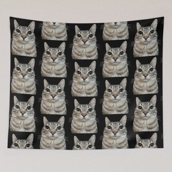 Item preview, Thousand yard stare cat designed and sold by Chonk Borris.
