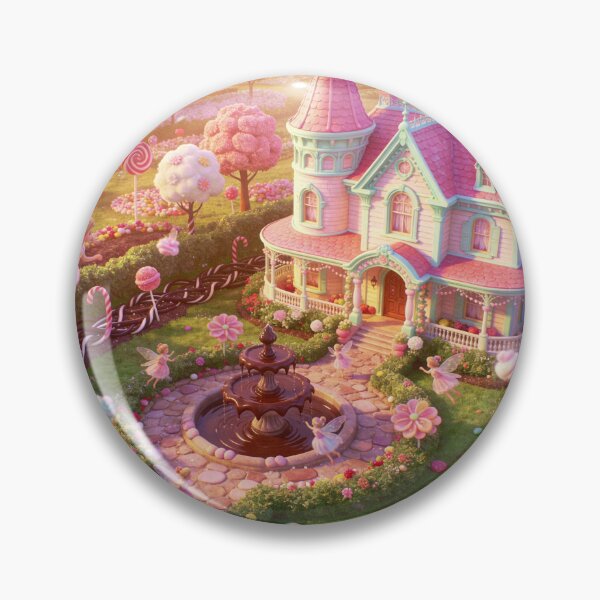 Item preview, Magical Dessert Town with Candy Blossoms, Soft Pastel Fantasy Art Print designed and sold by BlareBlare.