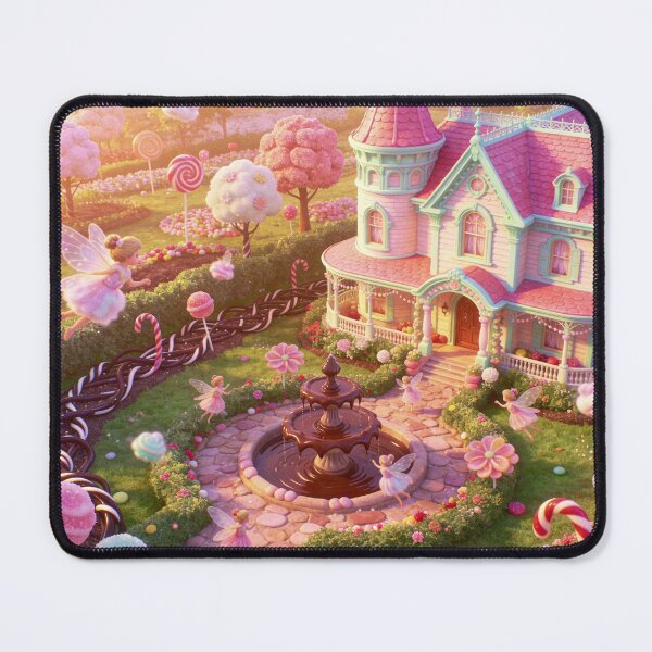 Item preview, Magical Dessert Town with Candy Blossoms, Soft Pastel Fantasy Art Print designed and sold by BlareBlare.