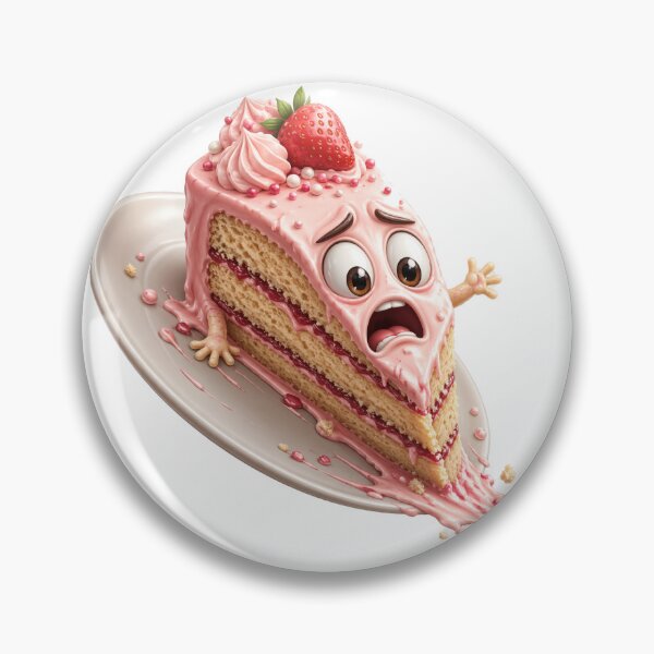 Item preview, Panicked Strawberry Cake Slice  designed and sold by jgvisualarts.