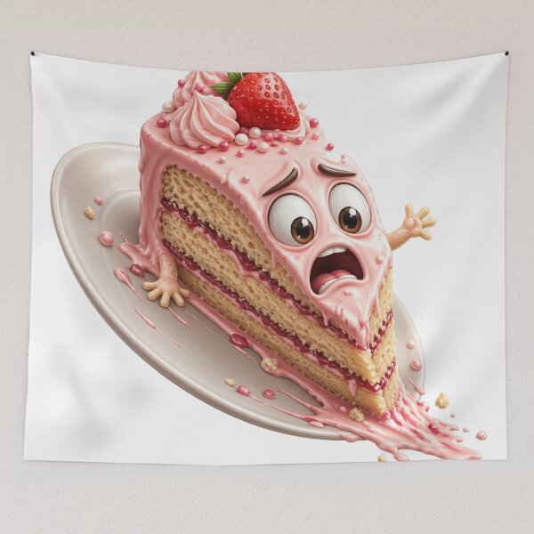 Item preview, Panicked Strawberry Cake Slice  designed and sold by jgvisualarts.