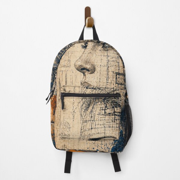 Item preview, Architect of the Mind – Futuristic Blueprint Portrait designed and sold by lbm68.