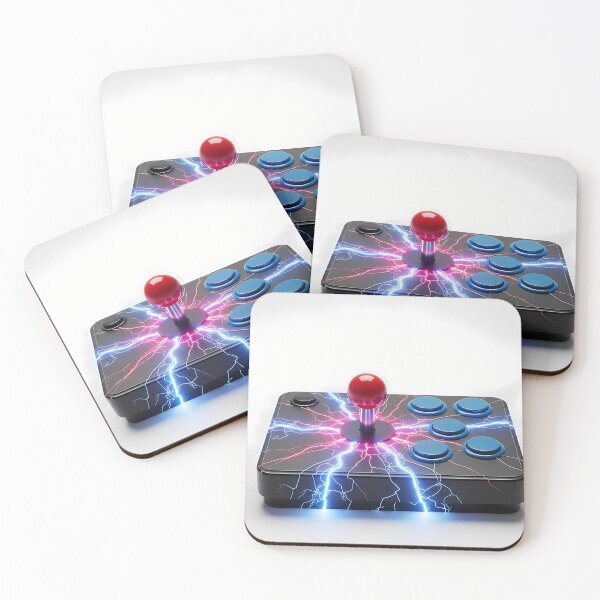 Item preview, Electric Retro Arcade Joystick - Neon Lightning Gaming Art designed and sold by powersunlight.