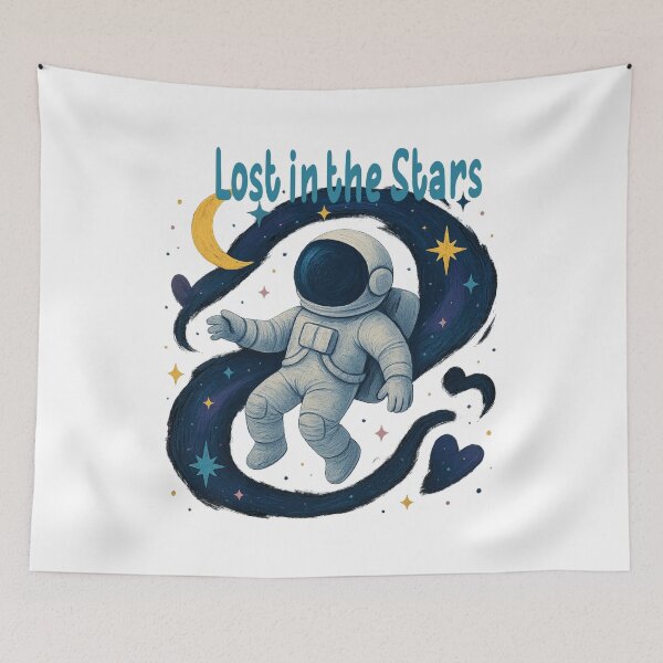Item preview, Lost in the Stars Astronaut Galaxy Illustration designed and sold by tineldesign.