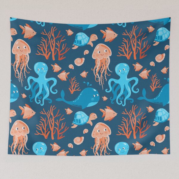 Item preview, Cute Underwater World, Whale, Octopus, Jellyfish, Fish, Seashell, Coral designed and sold by CHERRY--SHOP.