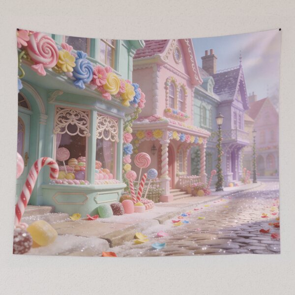 Item preview, Enchanted Candy Land Village, Dreamy Sugar-Coated World Wall Decor designed and sold by BlareBlare.