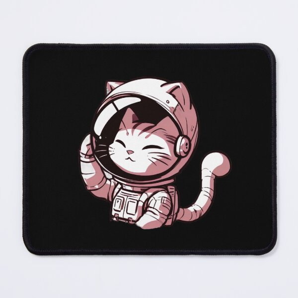 Item preview, Kawaii Pink Feline Astronaut designed and sold by Emegan Print Art.