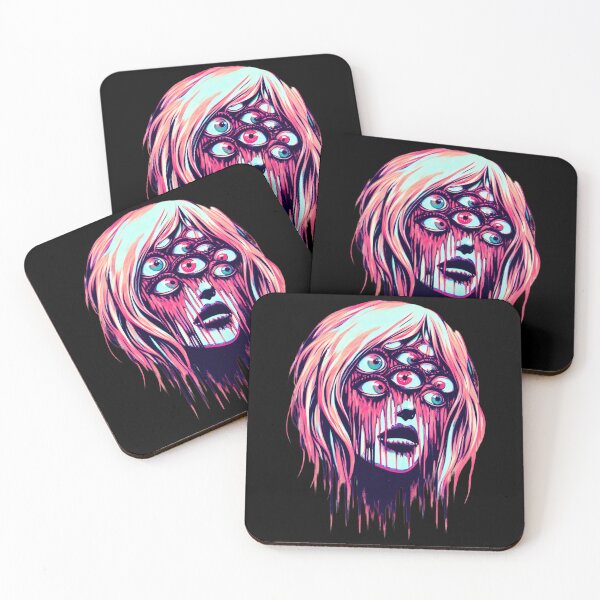 Item preview, Neon Multi-Eyed Female Head designed and sold by Emegan Print Art.
